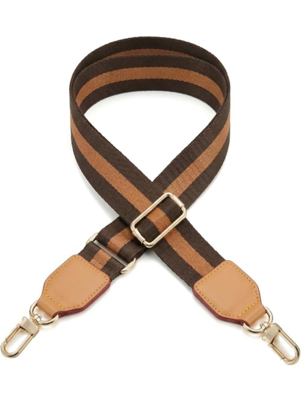Adjustable Brown Leather Crossbody Purse Strap - Wide Replacement Handbag Strap